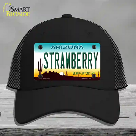 Strawberry Arizona Novelty License Plate Hat Mesh / Black