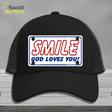 Smile God Loves You Novelty License Plate Hat Mesh / Black