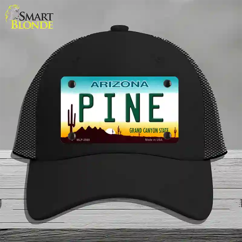 Pine Arizona Novelty License Plate Hat Mesh / Black