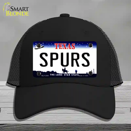 Spurs Texas State Novelty License Plate Hat Mesh / Black