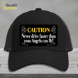 Never Drive Faster Than Angels Fly Novelty License Plate Hat Mesh / Black