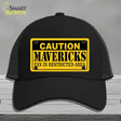 Caution Mavericks Fan Novelty License Plate Hat Mesh / Black