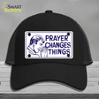 Prayer Changes Things Novelty License Plate Hat Mesh / Black