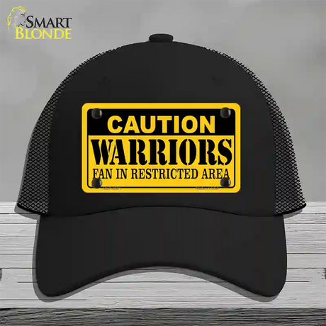 Caution Warriors Fan Novelty License Plate Hat Mesh / Black