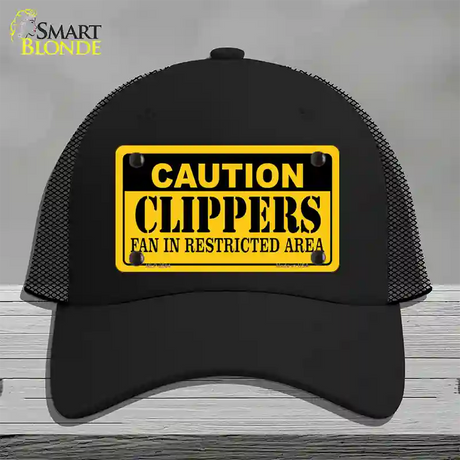 Caution Clippers Fan Novelty License Plate Hat Mesh / Black