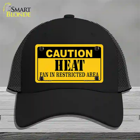 Caution Heat Fan Novelty License Plate Hat Mesh / Black