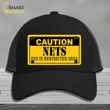 Caution Nets Fan Novelty License Plate Hat Mesh / Black