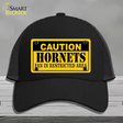 Caution Hornets Fan Novelty License Plate Hat Mesh / Black