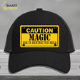 Caution Magic Fan Novelty License Plate Hat Mesh / Black