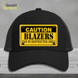 Caution Blazers Fan Novelty License Plate Hat Mesh / Black