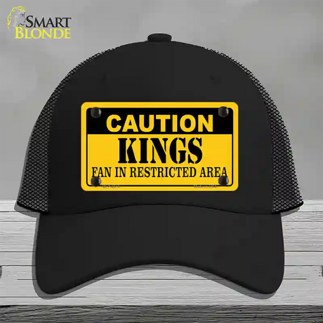 Caution Kings Fan Novelty License Plate Hat Mesh / Black