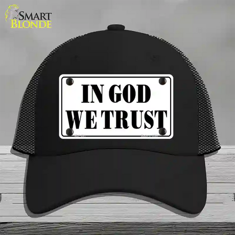 In God We Trust Novelty License Plate Hat Mesh / Black