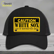 Caution White Sox Fan Novelty License Plate Hat Mesh / Black