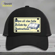 Follow Instructions Novelty License Plate Hat Mesh / Black