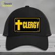 Clergy Vanity Novelty License Plate Hat Mesh / Black