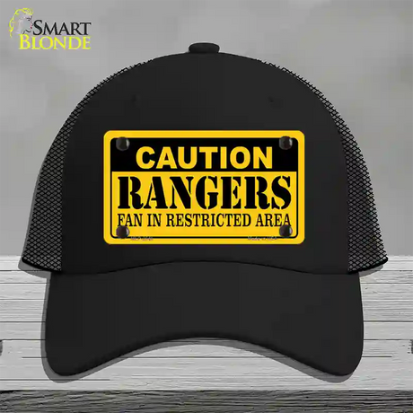 Caution Rangers Fan Novelty License Plate Hat Mesh / Black