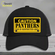 Caution Panthers Hockey Novelty License Plate Hat Mesh / Black