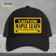 Caution Maple Leafs Novelty License Plate Hat Mesh / Black