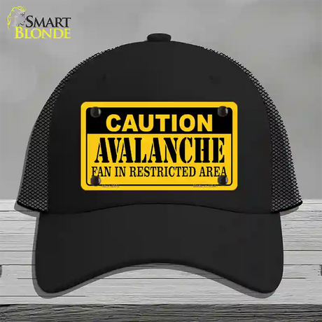 Caution Avalanche Novelty License Plate Hat Mesh / Black