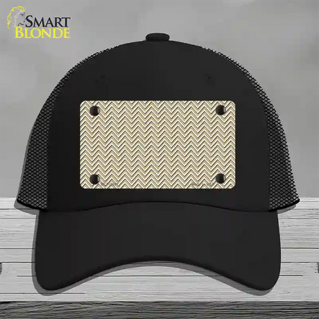 Gold White Chevron Novelty License Plate Hat Mesh / Black