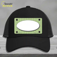 Lime Green White Chevon White Center Oval Novelty License Plate Hat Mesh / Black