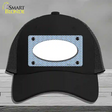 Light Blue White Chevon White Center Oval Novelty License Plate Hat Mesh / Black