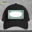 Mint White Chevon White Center Oval Novelty License Plate Hat Mesh / Black