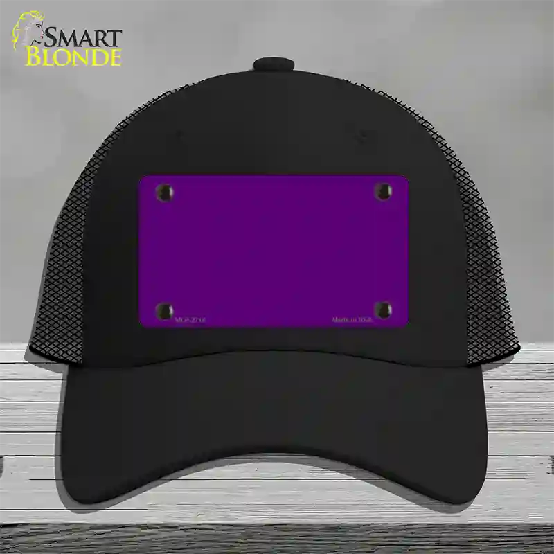 Purple Solid Novelty License Plate Hat Mesh / Black