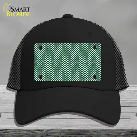 Green White Chevron Novelty License Plate Hat Mesh / Black