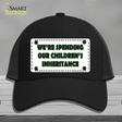 Spending Inheritance Novelty License Plate Hat Mesh / Black