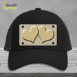 Gold White Chevron Gold Center Hearts Novelty License Plate Hat Mesh / Black