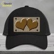 Brown White Chevron Brown Center Hearts Novelty License Plate Hat Mesh / Black