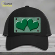 Green White Chevron Green Center Hearts Novelty License Plate Hat Mesh / Black