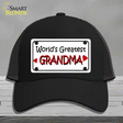 Worlds Greatest Grandma Novelty License Plate Hat Mesh / Black