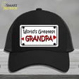 Worlds Greatest Grandpa Novelty License Plate Hat Mesh / Black