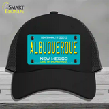 Albuquerque New Mexico Teal Novelty License Plate Hat Mesh / Black