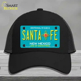 Santa Fe New Mexico Teal Novelty License Plate Hat Mesh / Black