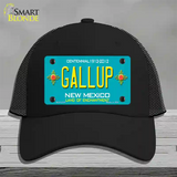 Gallup New Mexico Teal Novelty License Plate Hat Mesh / Black