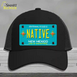 Native New Mexico Teal Novelty License Plate Hat Mesh / Black