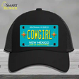 Cowgirl New Mexico Teal Novelty License Plate Hat Mesh / Black