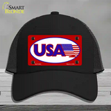 USA American Flag Vanity Novelty License Plate Hat Mesh / Black