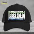 Best Dad Michigan State Novelty License Plate Hat Mesh / Black