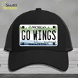 Go Wings Michigan State Novelty License Plate Hat Mesh / Black