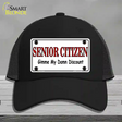 Senior Citizen Discount Novelty License Plate Hat Mesh / Black