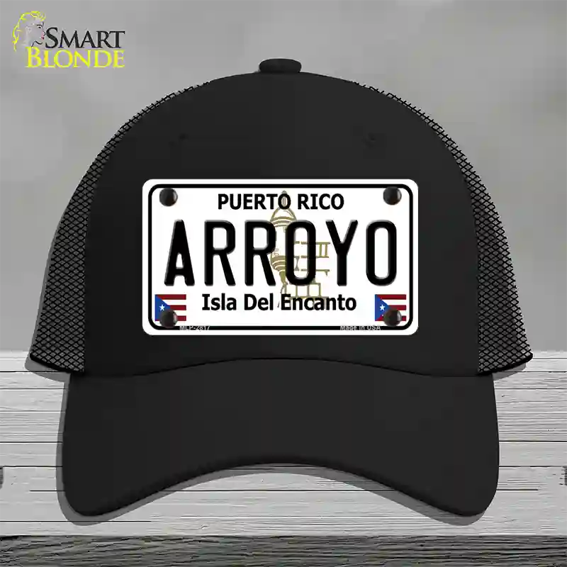 Arroyo Puerto Rico Novelty License Plate Hat Mesh / Black