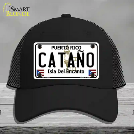 Catano Puerto Rico Novelty License Plate Hat Mesh / Black