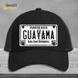 Guayama Puerto Rico Novelty License Plate Hat Mesh / Black