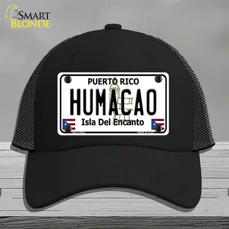 Humacao Puerto Rico Novelty License Plate Hat Mesh / Black