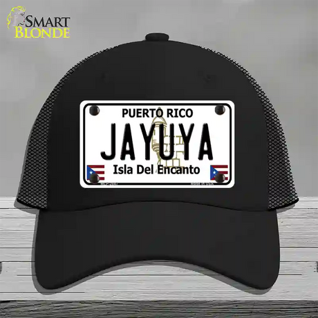 Jayuya Puerto Rico Novelty License Plate Hat Mesh / Black