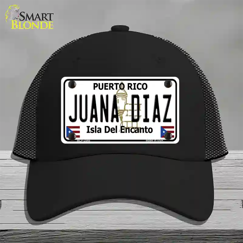 Juana Diaz Puerto Rico Novelty License Plate Hat Mesh / Black